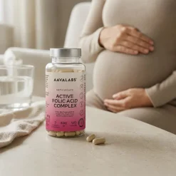 Aavalabs Acido Folico 400 μg | Per gravidanza e maternità | 120 capsule