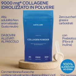 Aavalabs Collagene in Polvere | 9300 mg | Tipo I, III, V e X