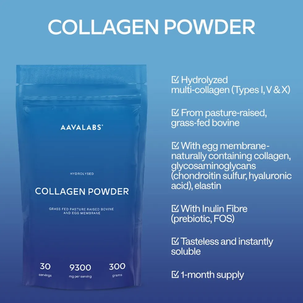 Aavalabs Collagene in Polvere | 9300 mg | Tipo I, III, V e X