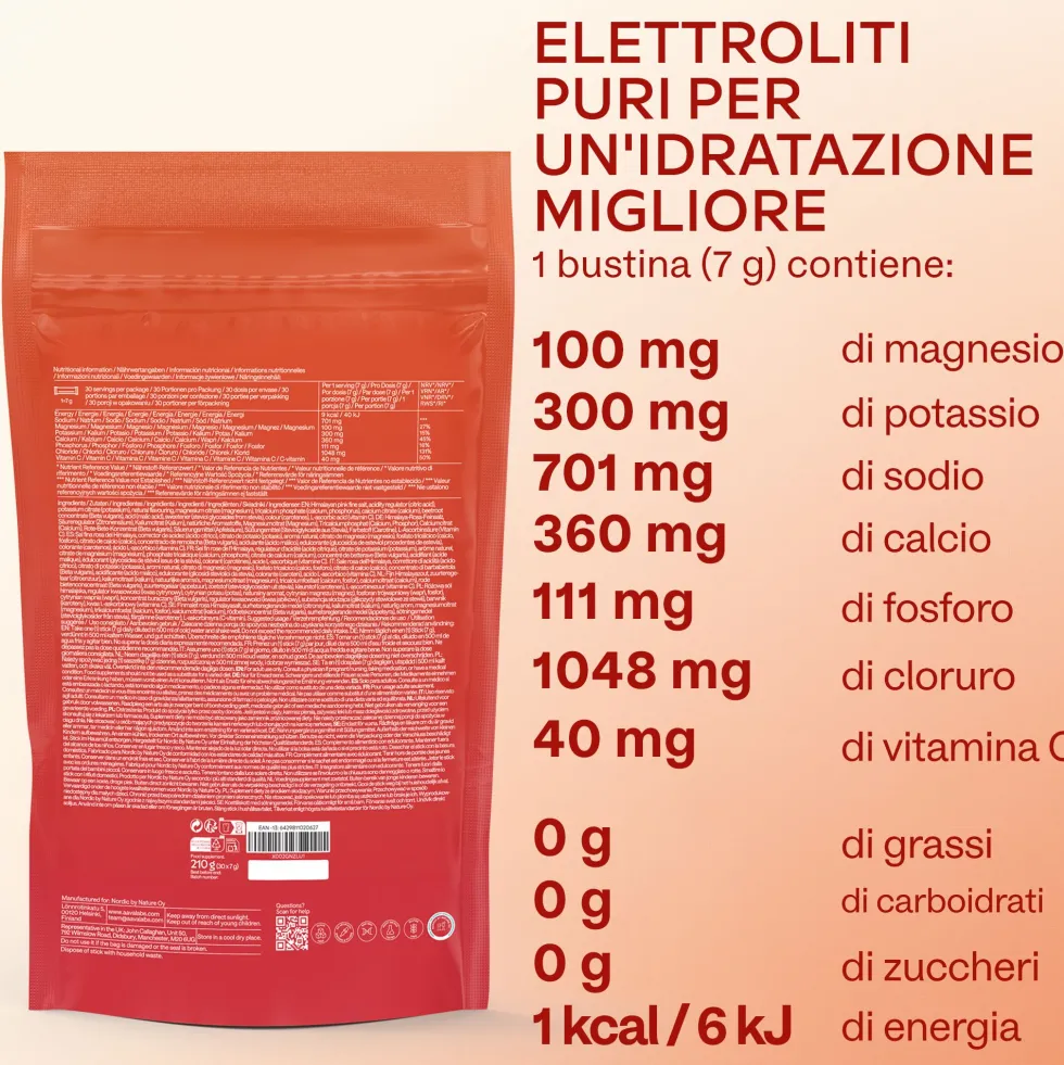 Aavalabs Elettroliti Arancia Rossa | Magnesio, Potassio e Vitamina C | Stick Senza Zuccheri