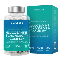 Aavalabs Glucosamina Condroitina Boswellia MSM | Senza pesce e crostacei | Scorta 2 mesi
