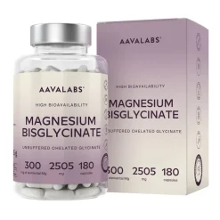 Aavalabs Magnesio Bisglicinato | Alto dosaggio 2505 mg, vegano | 180 capsule