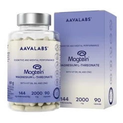 Aavalabs Magnesio L-Treonato | Magtein® Brevettato 2000 mg | Con Zinco e Vitamine B5/B6