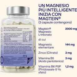 Aavalabs Magnesio L-Treonato | Magtein® Brevettato 2000 mg | Con Zinco e Vitamine B5/B6