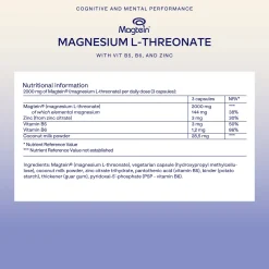 Aavalabs Magnesio L-Treonato | Magtein® Brevettato 2000 mg | Con Zinco e Vitamine B5/B6