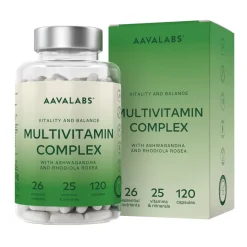 Aavalabs multivitaminico vegano 120cps | 25 vitamine e minerali | qualità premium i senza additivi