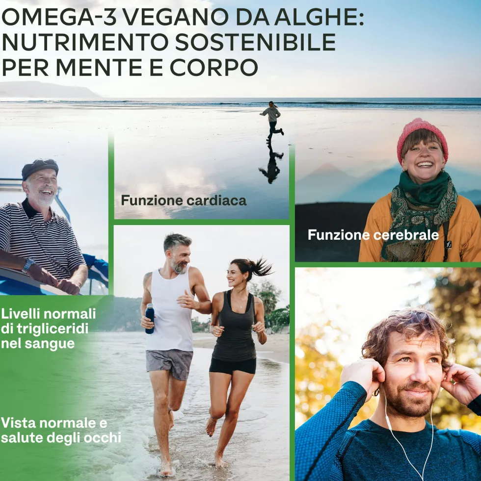 Aavalabs Omega 3 Vegano da Alghe | 750 mg DHA + 300 mg EPA | Forma TG | 90 Capsule
