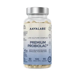 Aavalabs Probiotici e Prebiotico Inulina | 30 ceppi | Scorta per 3 mesi