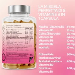 Aavalabs Vitamina B Complex Vegano | Ad alto dosaggio, con B12, B6, B1, B9... | Scorta 6 mesi