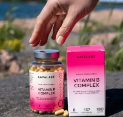 Aavalabs Vitamina B Complex Vegano | Ad alto dosaggio, con B12, B6, B1, B9... | Scorta 6 mesi