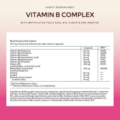 Aavalabs Vitamina B Complex Vegano | Ad alto dosaggio, con B12, B6, B1, B9... | Scorta 6 mesi
