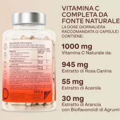 Aavalabs Vitamina C Naturale 1.000 mg da Estratto di Frutta | Assorbimento Potenziato | 100% Vegana