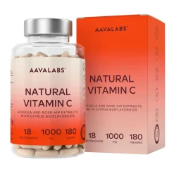 Aavalabs Vitamina C Naturale 1.000 mg da Estratto di Frutta | Assorbimento Potenziato | 100% Vegana