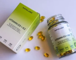 Aavalabs Vitamina D3 K2 | 2000 UI D3 + 100 µg K2 MK-7 All-Trans | Olio d'Oliva | 180 Softgel