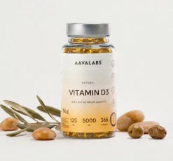 Aavalabs Vitamina D3 5000 UI | Immunità, ossa, muscoli | Scorta lunga