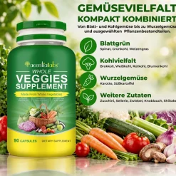 Acentiallabs Set di capsule multivitaminiche a base di frutta e verdura (Superfood vegetali)