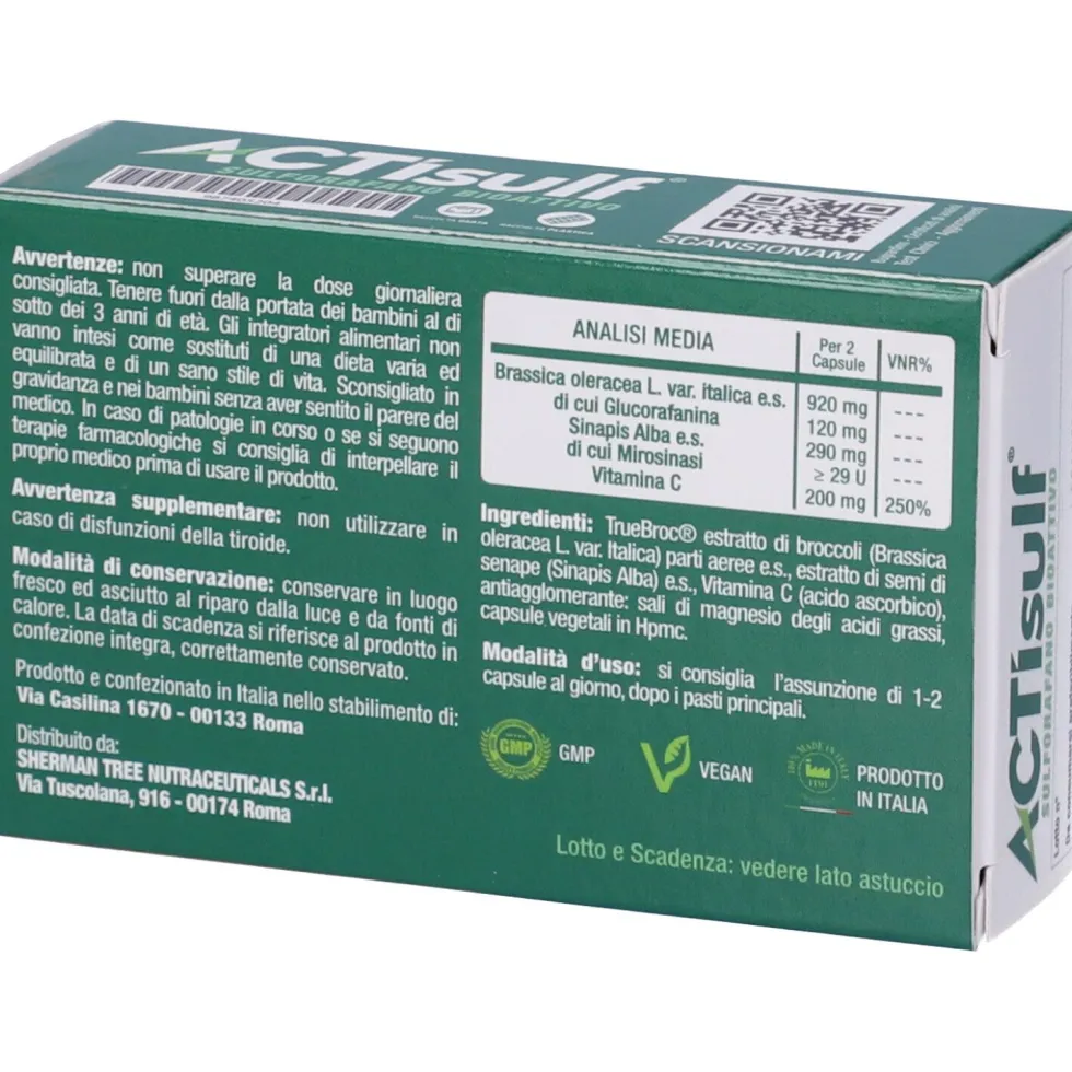 Actisulf Sulforafano 30 Capsule Vegetali