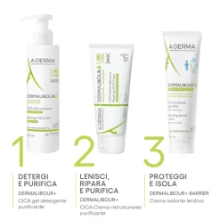 A-Derma Dermalibour+ Barrier Crema isolante lenitiva, pelle irritata, 50ml