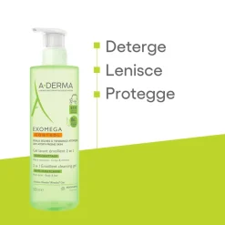 A-Derma Exomega Control Gel Detergente Emollinete 2 in 1 500ml - Pelle secca a tendenza atopica, prurito