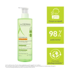 A-Derma Exomega Control Gel Detergente Emollinete 2 in 1 500ml - Pelle secca a tendenza atopica, prurito