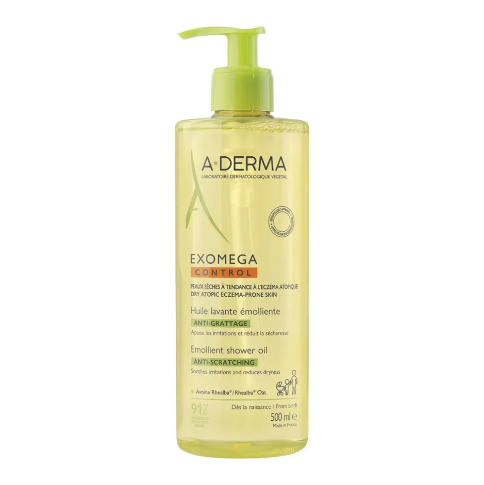 A-Derma Exomega Control Olio Lavante Emolliente Anti-grattage 500ml - Pelle secca a tendenza atopica, prurito