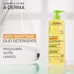 A-Derma Exomega Control Olio Lavante Emolliente Anti-grattage 500ml - Pelle secca a tendenza atopica, prurito