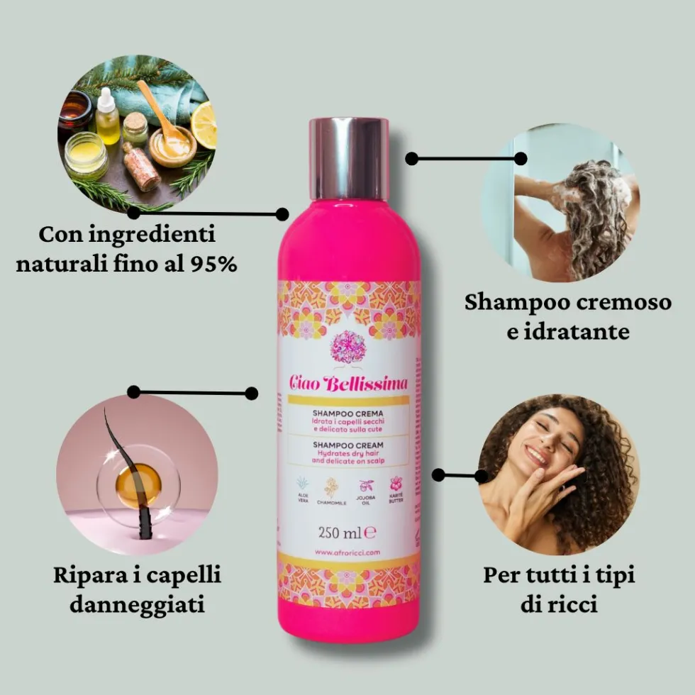 Afroricci, Ciao Bellissima Shampoo Crema 250 ml