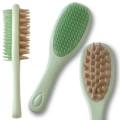Afroricci 2 in 1 Tangle Massager Adulti - colore Verde Acqua Beige