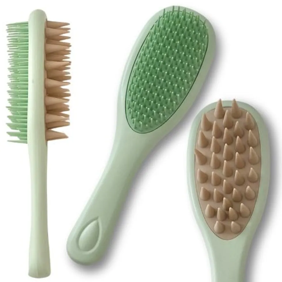 Afroricci 2 in 1 Tangle Massager Adulti - colore Verde Acqua Beige