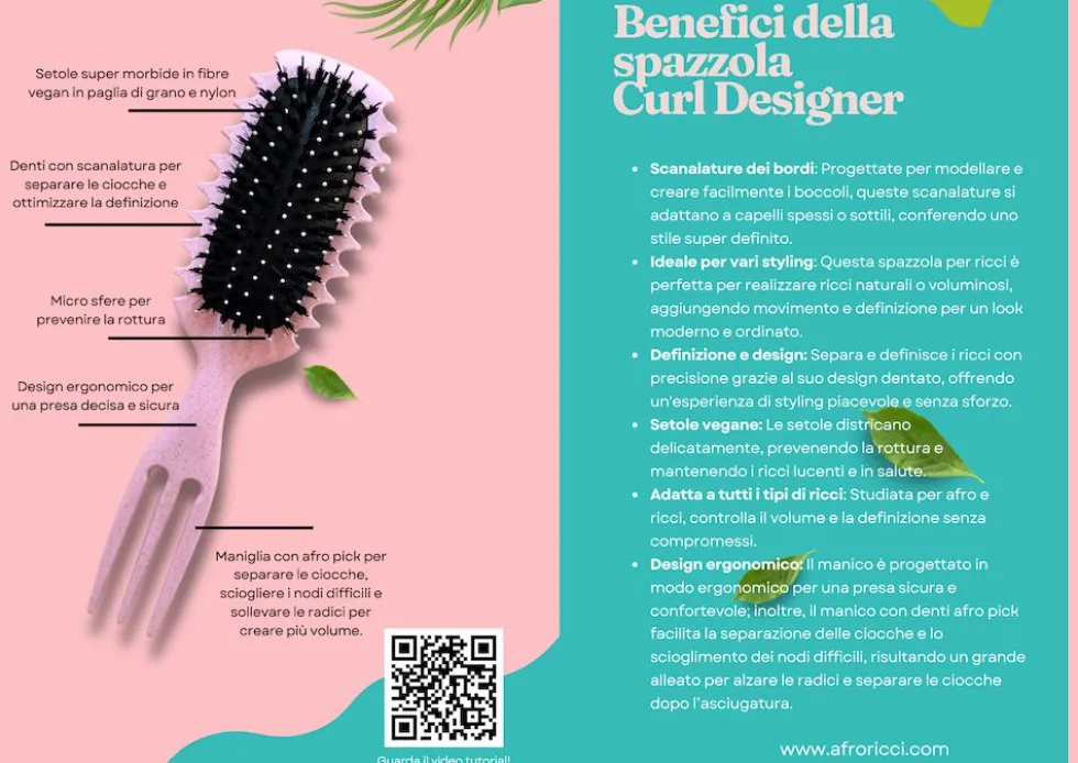 Afroricci Spazzola Curl Designer - Colore Verde