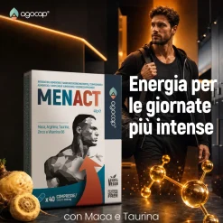 AGOCAP MENACT Integratore Uomo con Maca, Arginina, Taurina, Zinco e Vitamina B6