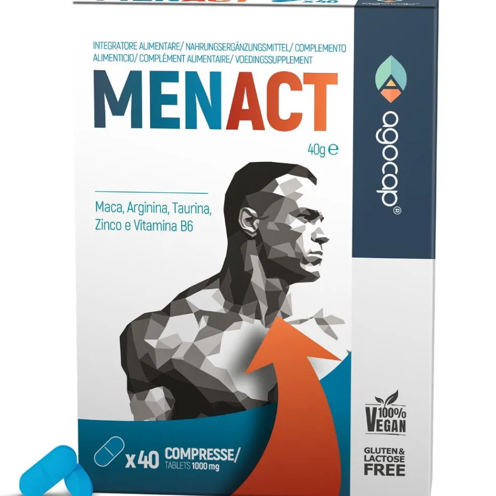 AGOCAP MENACT Integratore Uomo con Maca, Arginina, Taurina, Zinco e Vitamina B6