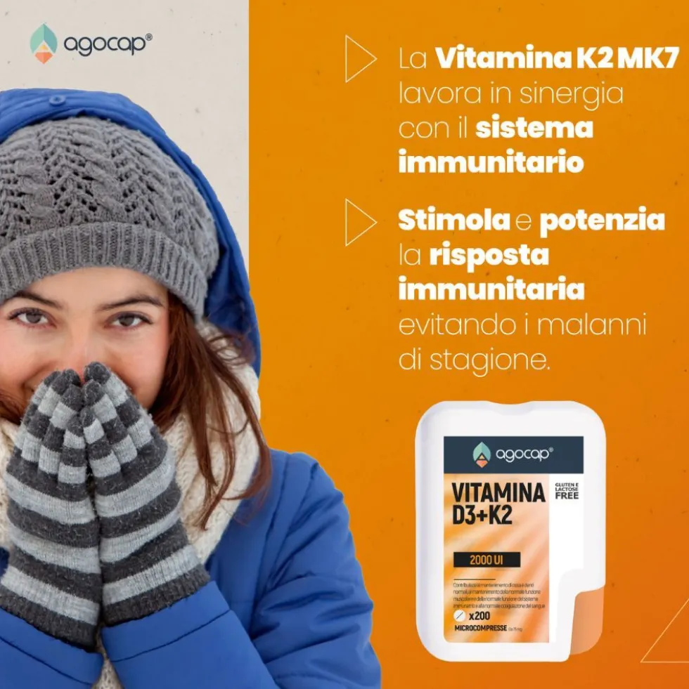 agocap - Vitamina D3-K2 per il Benessere di Ossa e Sistema Immunitario