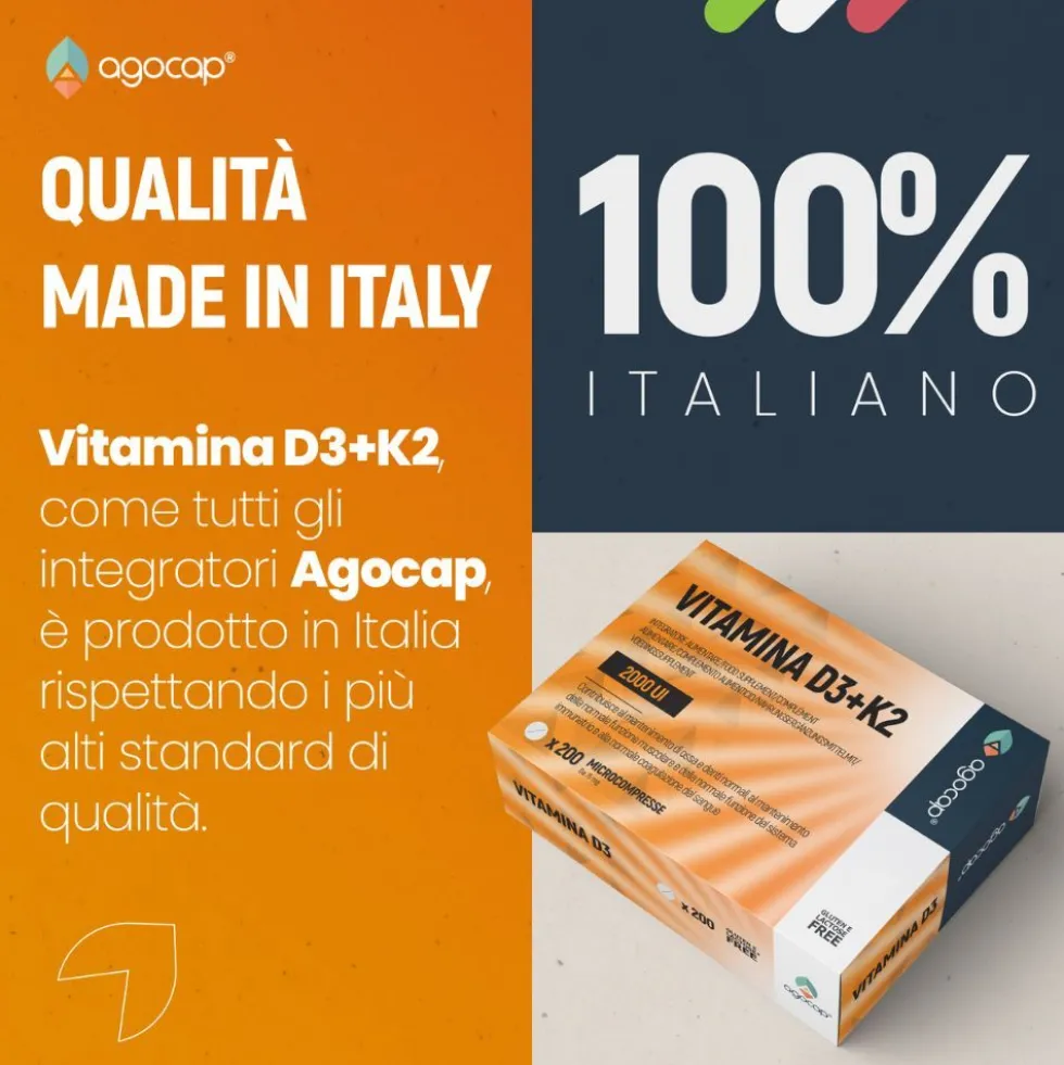 agocap - Vitamina D3-K2 per il Benessere di Ossa e Sistema Immunitario