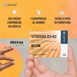 agocap - Vitamina D3-K2 per il Benessere di Ossa e Sistema Immunitario