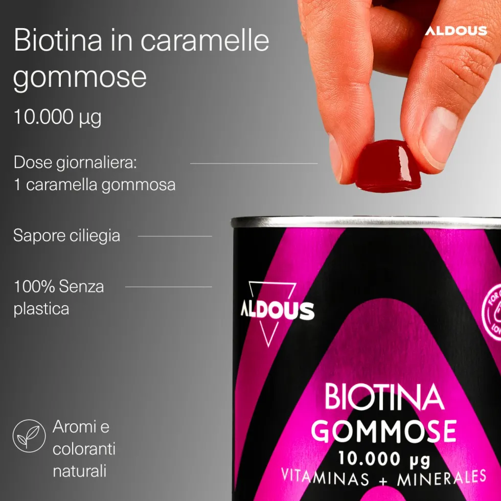 Aldous - Biotina Gummies - Capelli, Pelle, Unghie
