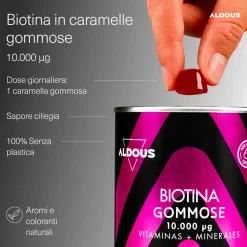 Aldous - Biotina Gummies - Capelli, Pelle, Unghie