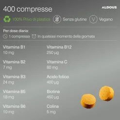 Aldous Compresse di Complesso di Vitamine B con Vitamina C