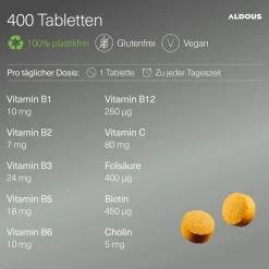 Aldous Compresse di Complesso di Vitamine B con Vitamina C