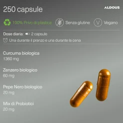 Aldous - Curcuma con Probiotici -Antinfiammatorio Naturale