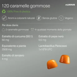 Aldous - Curcuma con Probiotici Gummies - Antinfiammatorio Naturale