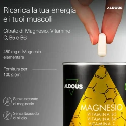 Aldous - Magnesio con Vitamine - Stanchezza, Articolazioni, Muscoli