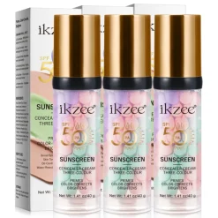ALIVER Fondotinta e Correttore 3-in-1 con Protezione Solare SPF 50 PA+ Correzione del Colore