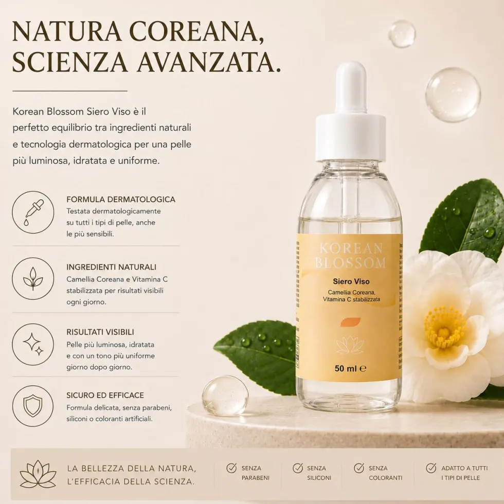 Aloha Labs Korean Blossom – Effetto Pelle Uniforme e Luminosa- siero viso