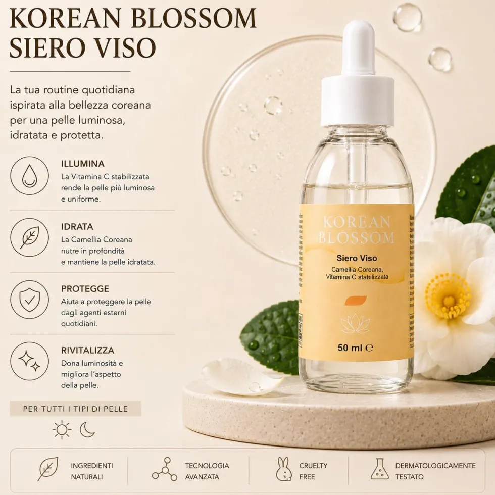 Aloha Labs Korean Blossom – Effetto Pelle Uniforme e Luminosa- siero viso