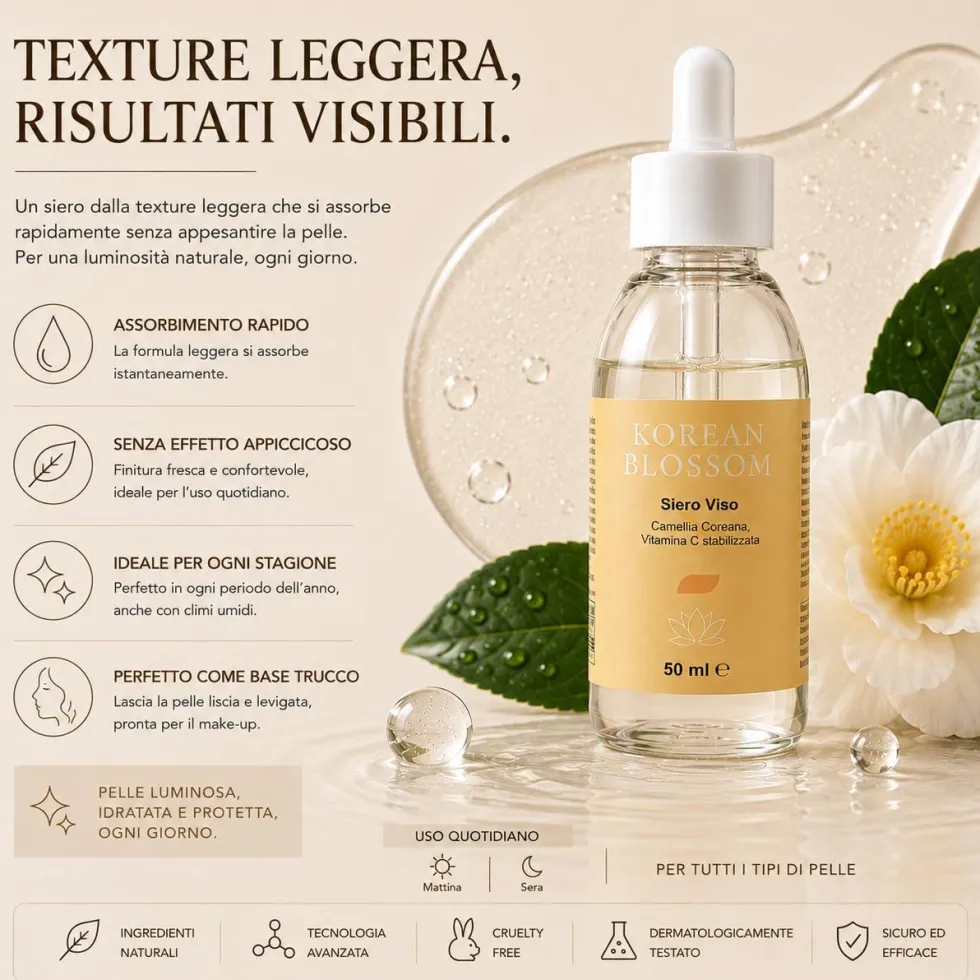 Aloha Labs Korean Blossom – Effetto Pelle Uniforme e Luminosa- siero viso