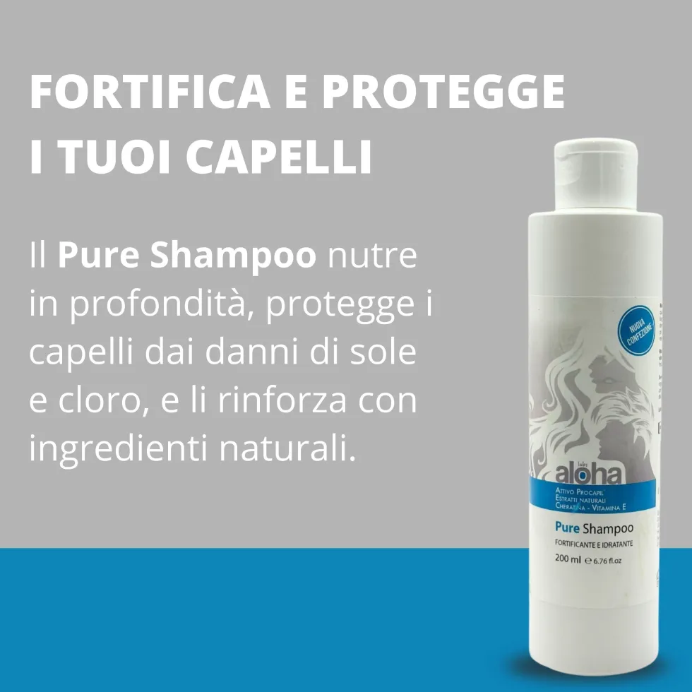 Aloha Labs Pure Shampoo Anticaduta con Procapil, Biotina e Cheratina - Idratante 200ml
