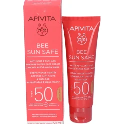 Apivita Bee Sun Safe Crema Viso Colorata Anti-Macchie e Anti-AgeSPF50 - tonalità Dorata