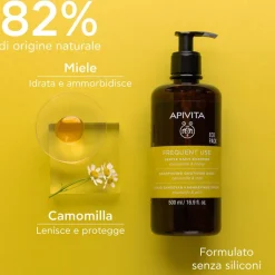 Apivita Frequent Use Shampoo Delicato per Uso Frequente, deterge delicatamente per capelli grassi