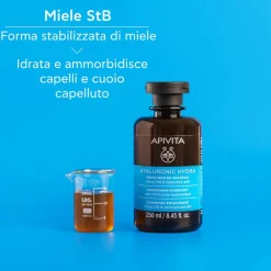 Apivita Hyaluronic Hydra Shampoo Idratante con Acido Ialuronico Anti-crespo per capelli morbidi